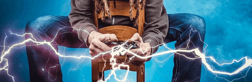 A man using a gaming PC