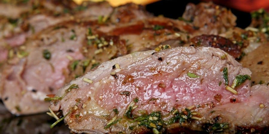 Grilled meat from a Big Green Egg.