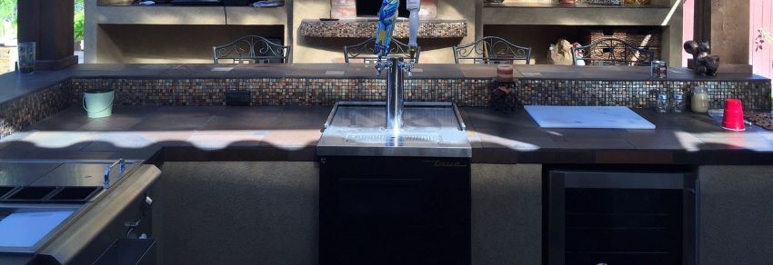 An Outdoor kitchen purchased with financing.