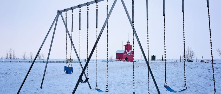 A swing set paid for with financing.