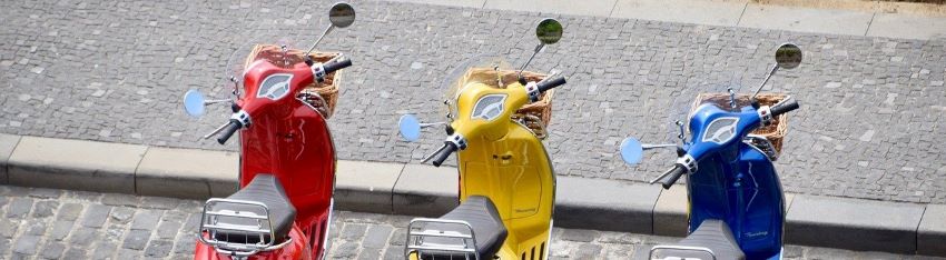 Scooters that can be purchased with financing.