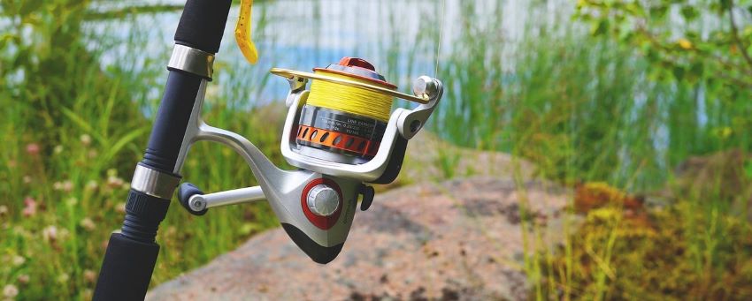 A fishing reel purchased with fishing gear financing.