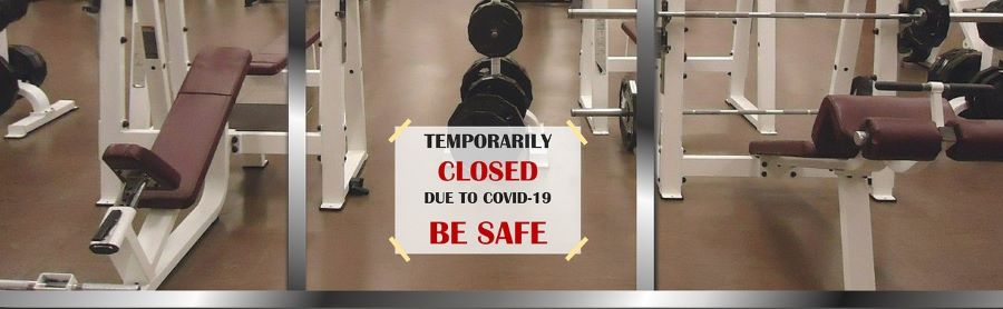 A commercial gym closed because of Covid.