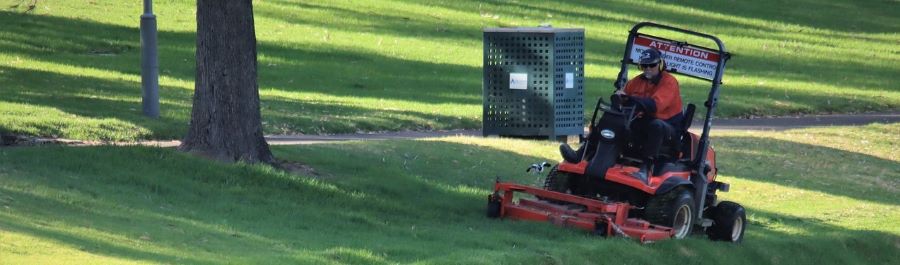 A mower that requires a landscapte trailer.