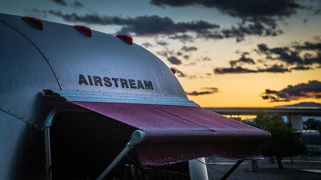 An airstream travel trailer.