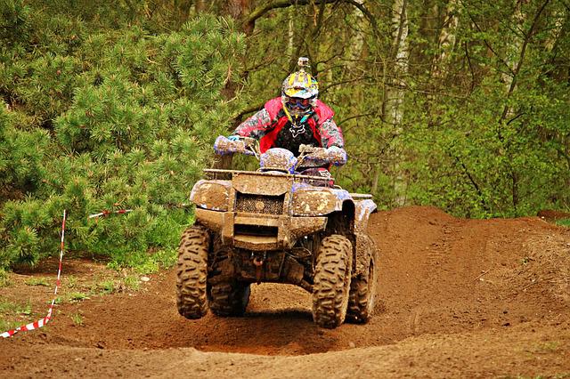 ATV in the woods.