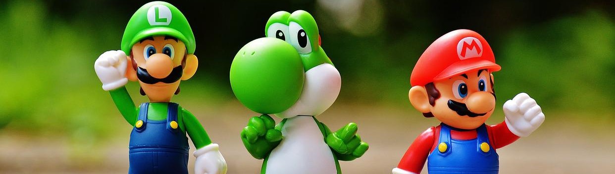 Characters from a Nintendo Switch game purchased with bad credit financing.