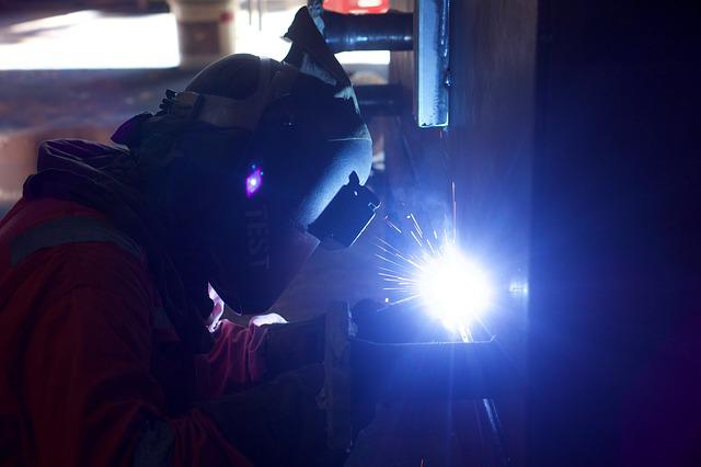 Mig welder at work.