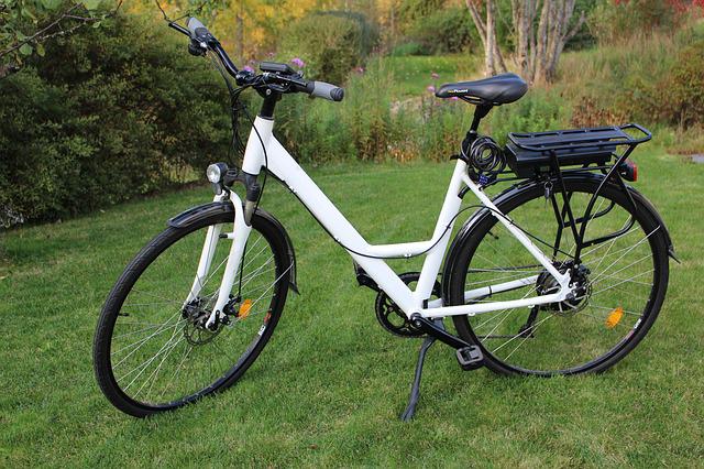 An electric bike in a field.