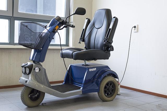 Mobility scooter being charged.