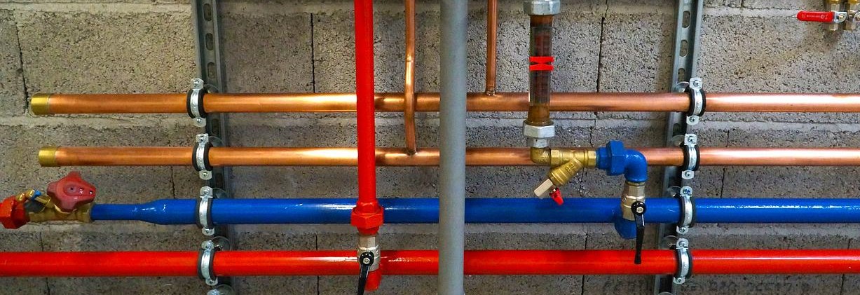 Pipes from a plumbing repair.