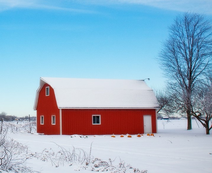 Red pole barn.