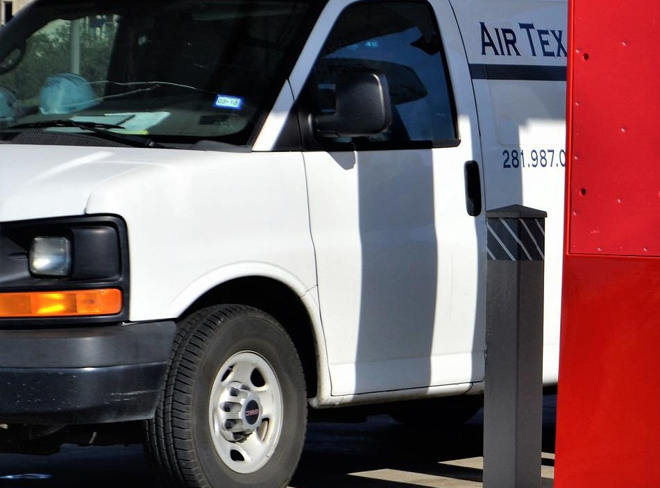Carpet cleaning work van.