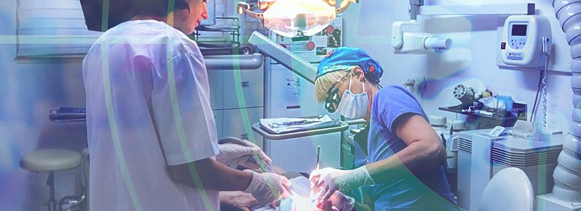 A dental procedure being performed.